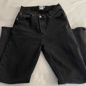 PRINCESS POLLY ASYMMETRICAL DARK WASH JEANS